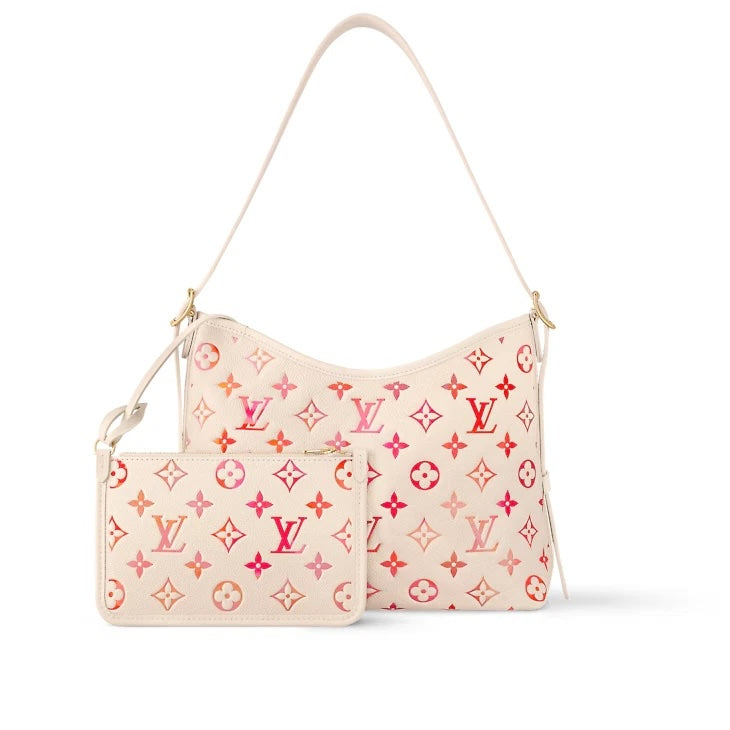 LV MONOGRAM SUNRISE AQUARELLE EMPREINTE LEATHER CARRYALL PM BAG