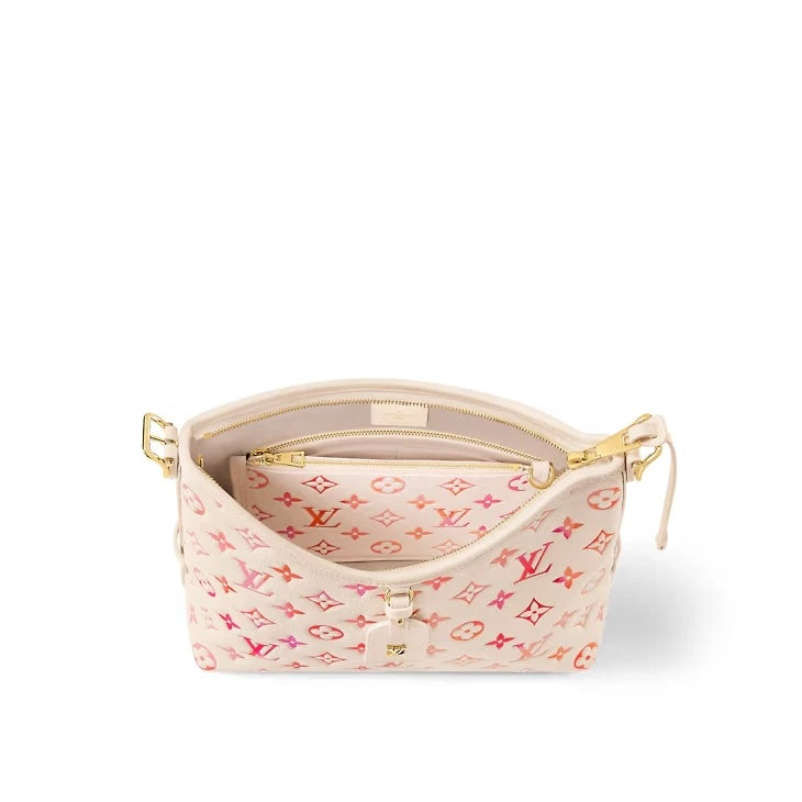 LV MONOGRAM SUNRISE AQUARELLE EMPREINTE LEATHER CARRYALL PM BAG