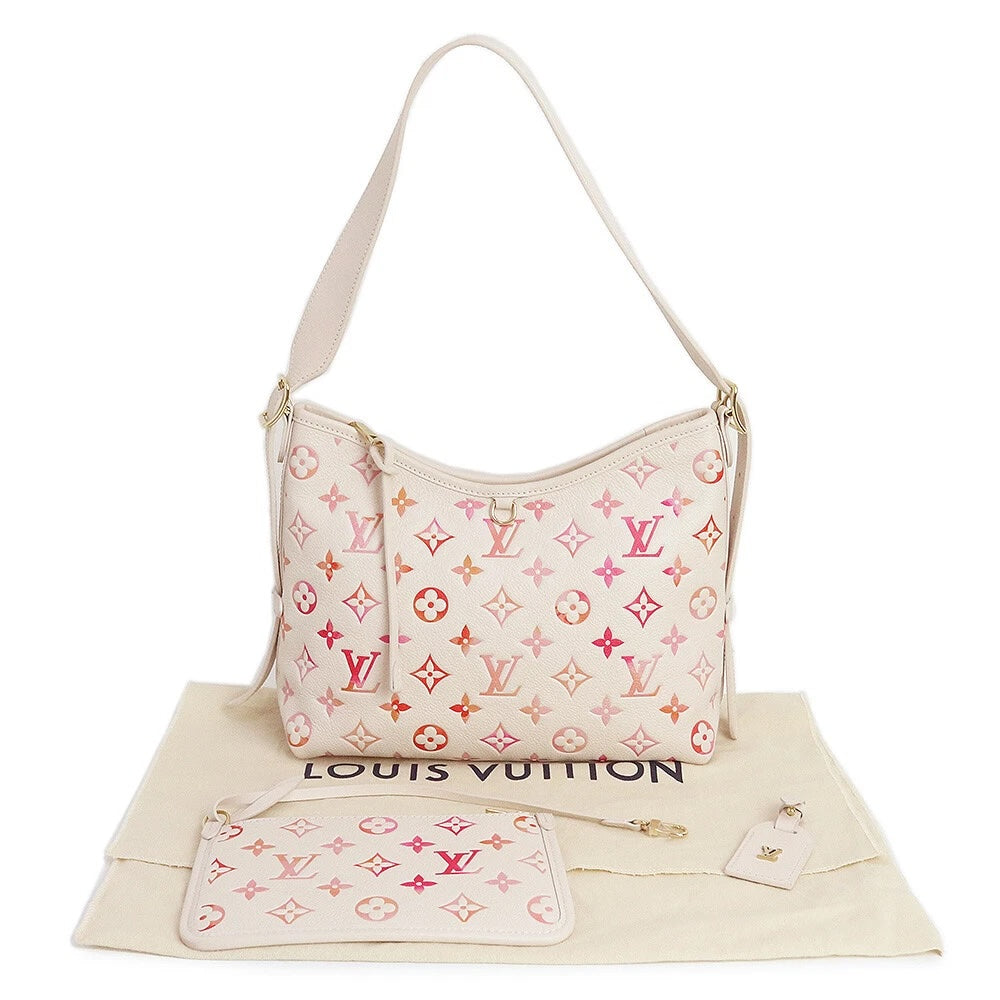 LV MONOGRAM SUNRISE AQUARELLE EMPREINTE LEATHER CARRYALL PM BAG