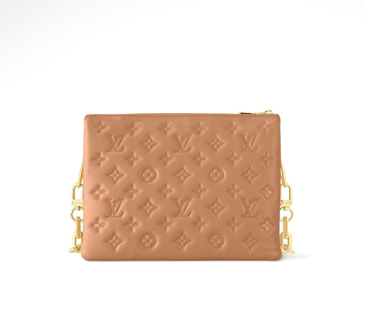 LOUIS VUITTON LAMBSKIN EMBOSSED MONOGRAM COUSSIN PM BAG