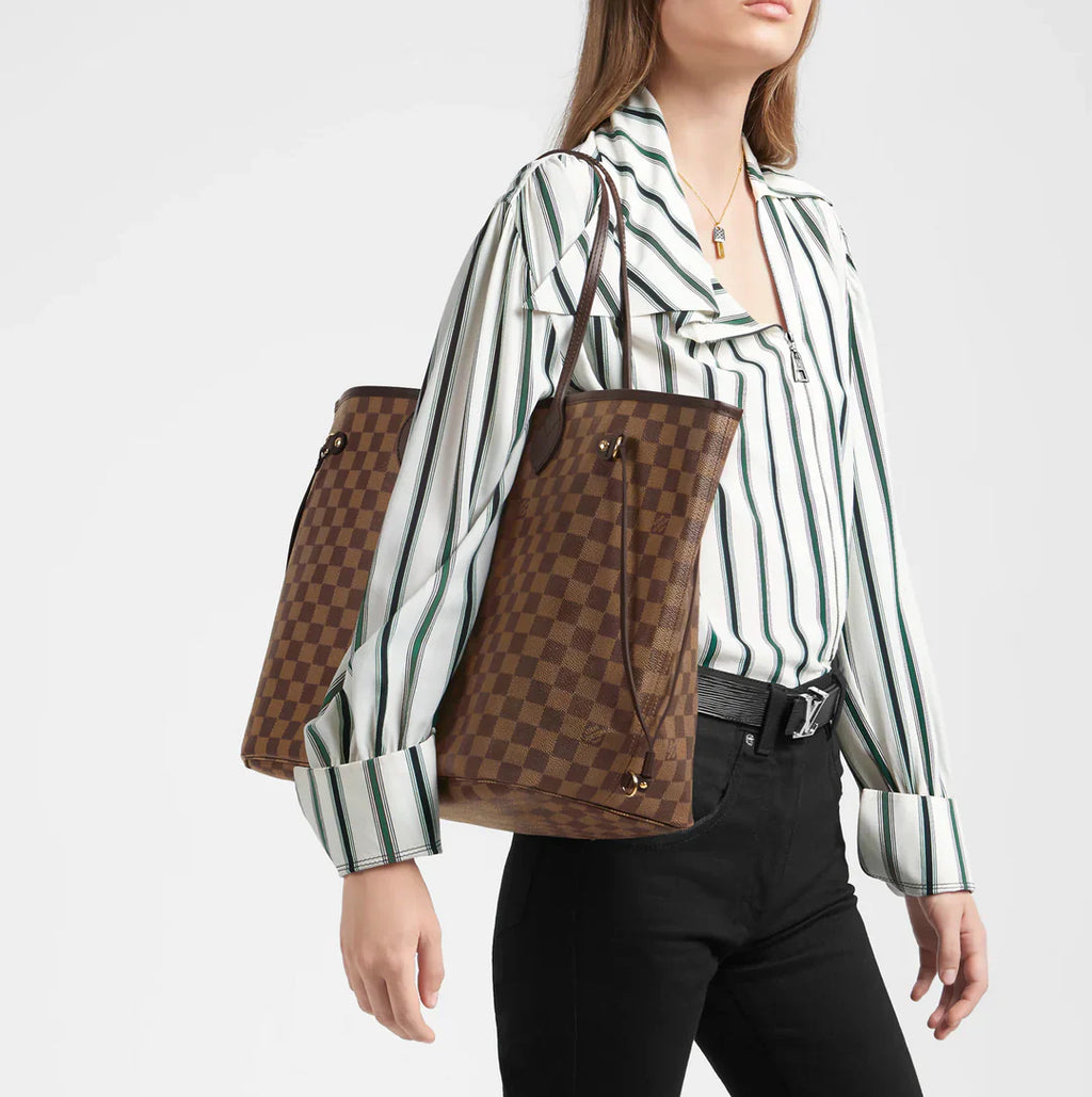 LOUIS VUITTON DAMIER EBENE NEVERFULL GM TOTE BAG