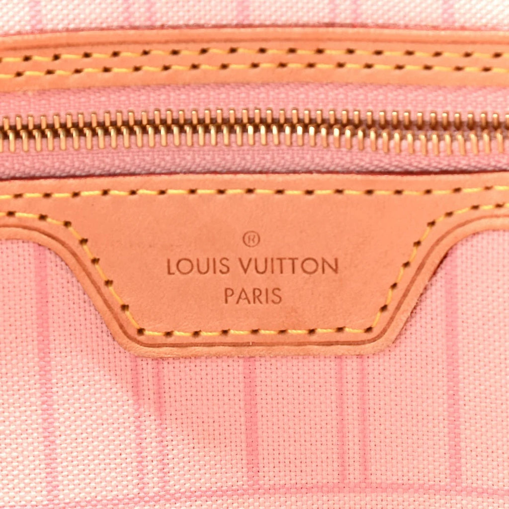 LOUIS VUITTON DAMIER AZUR NEVERFULL MM TOTE ROSE BALLERINE