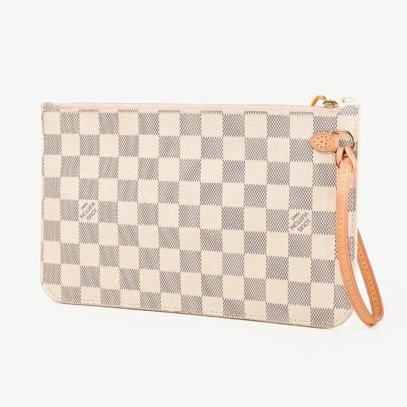 LOUIS VUITTON DAMIER AZUR NEVERFULL POCHETTE ROSE BALLERINE