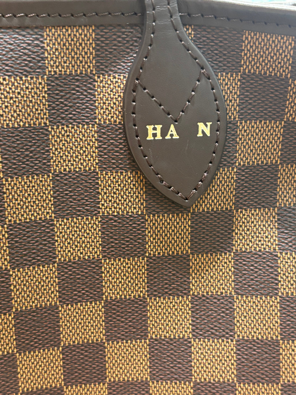 LOUIS VUITTON DAMIER EBENE NEVERFULL MM TOTE BAG CERISE RED