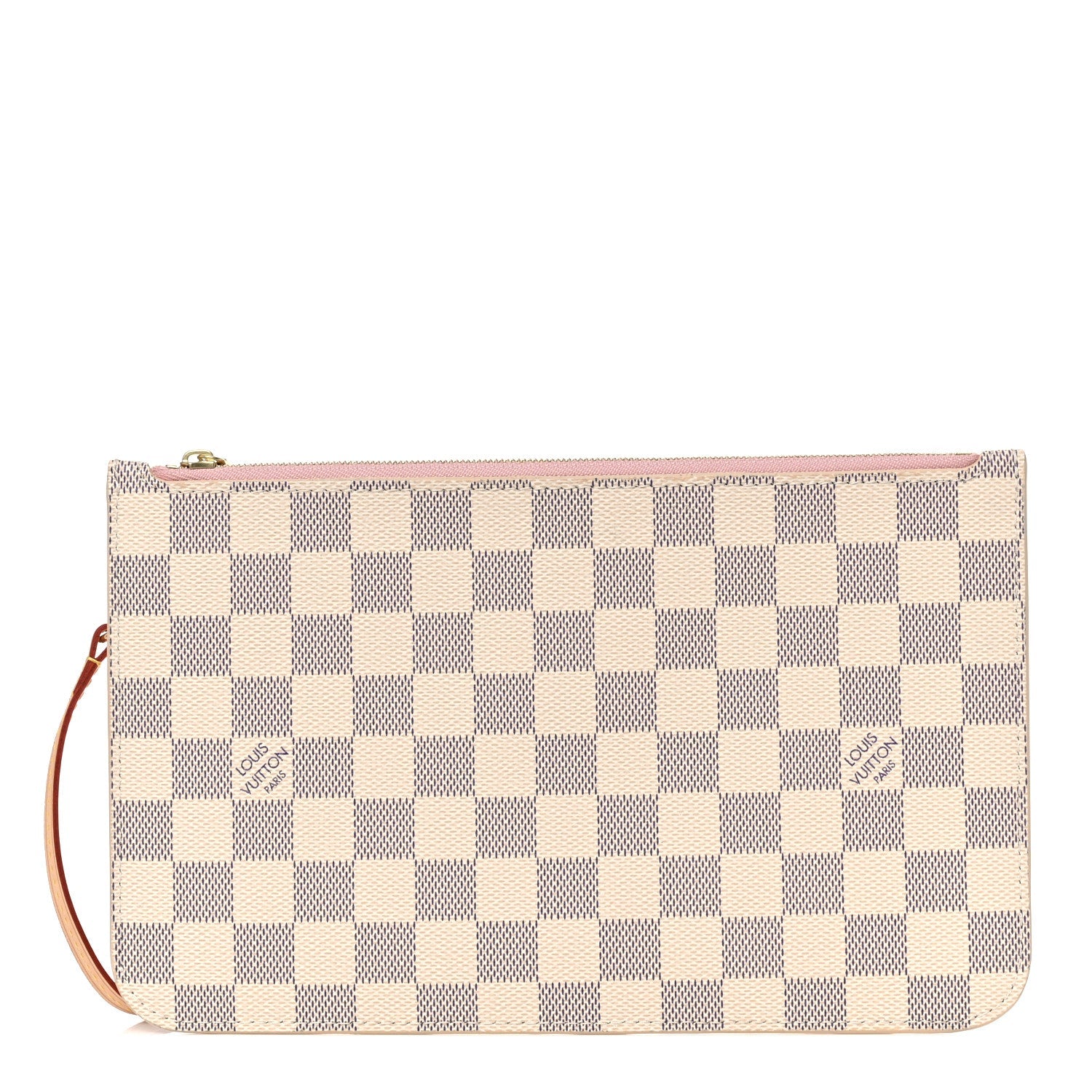 LOUIS VUITTON DAMIER AZUR NEVERFULL POCHETTE ROSE BALLERINE