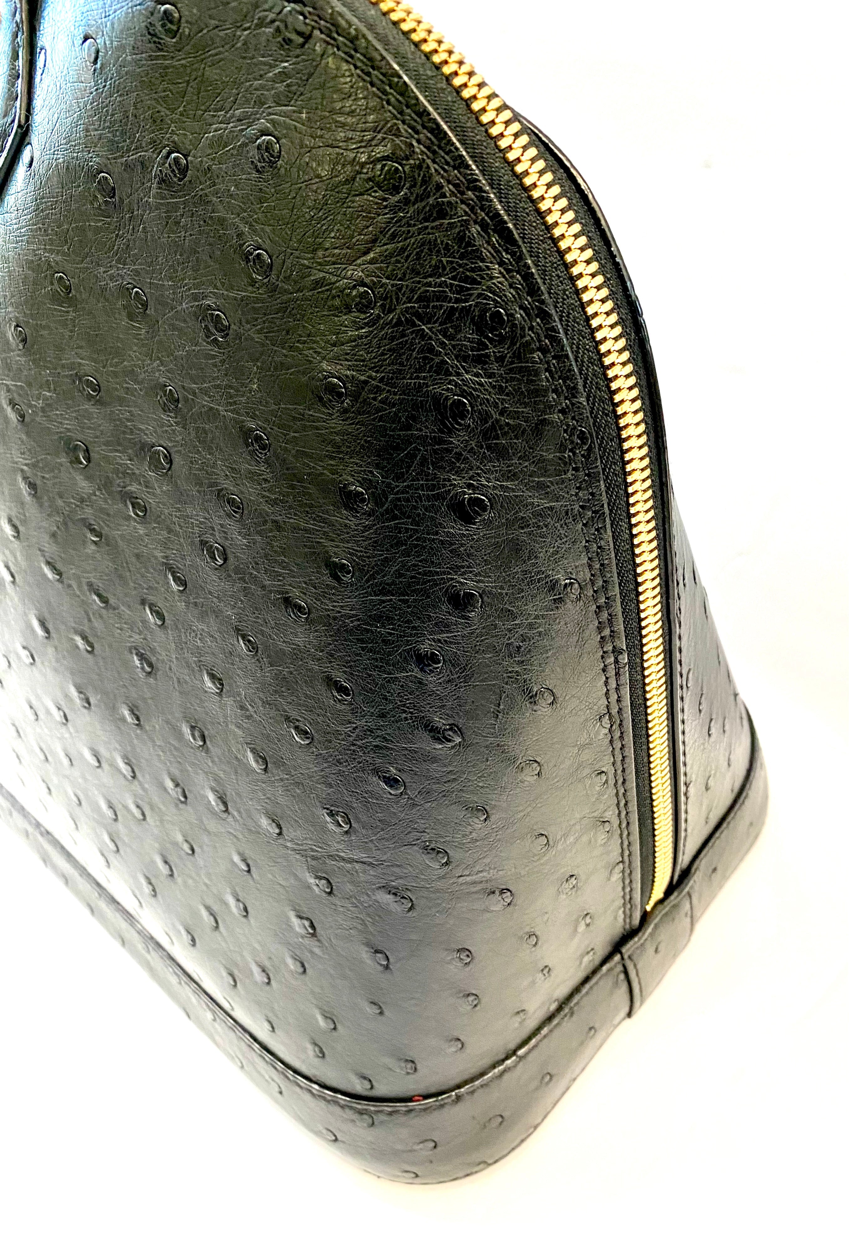 LOUIS VUITTON OSTRICH LEATHER ALMA GM HANDBAG