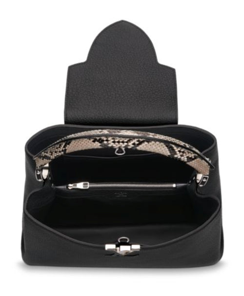 LOUIS VUITTON TAURILLON LEATHER & PYTHON SKIN CAPUCINES MM-HS
