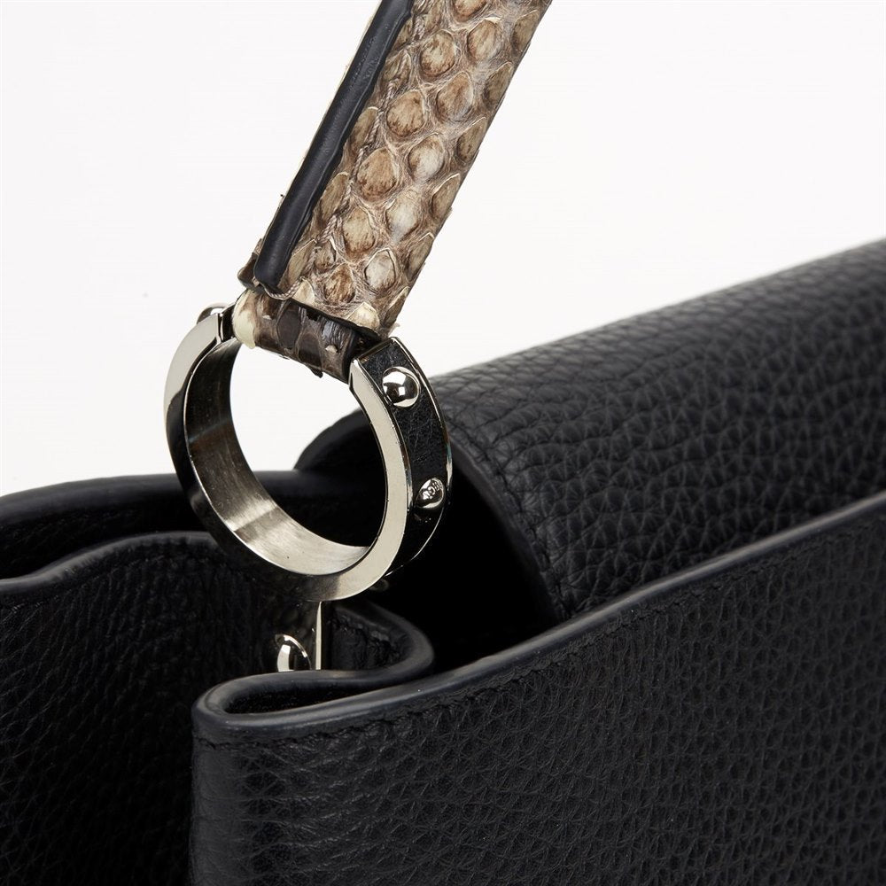 LOUIS VUITTON TAURILLON LEATHER & PYTHON SKIN CAPUCINES MM-HS
