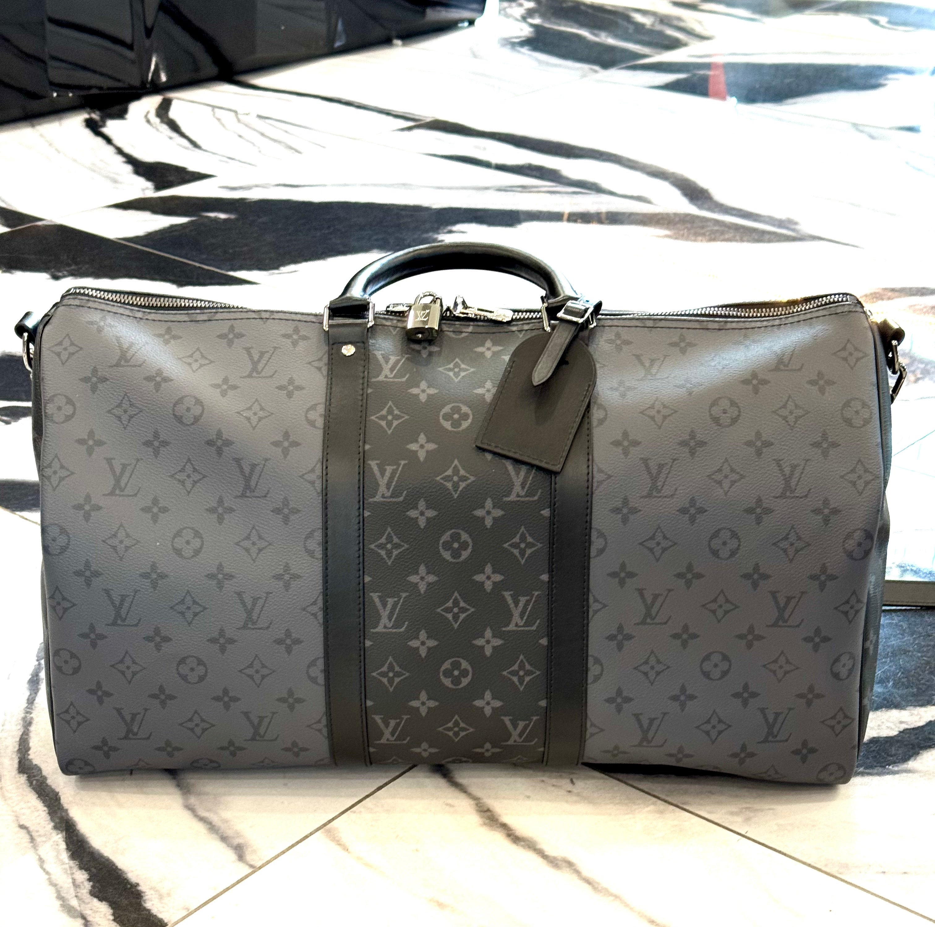 LOUIS VUITTON REVERSE MONOGRAM ECLIPSE KEEPALL BANDOULIÈRE 50 BAG