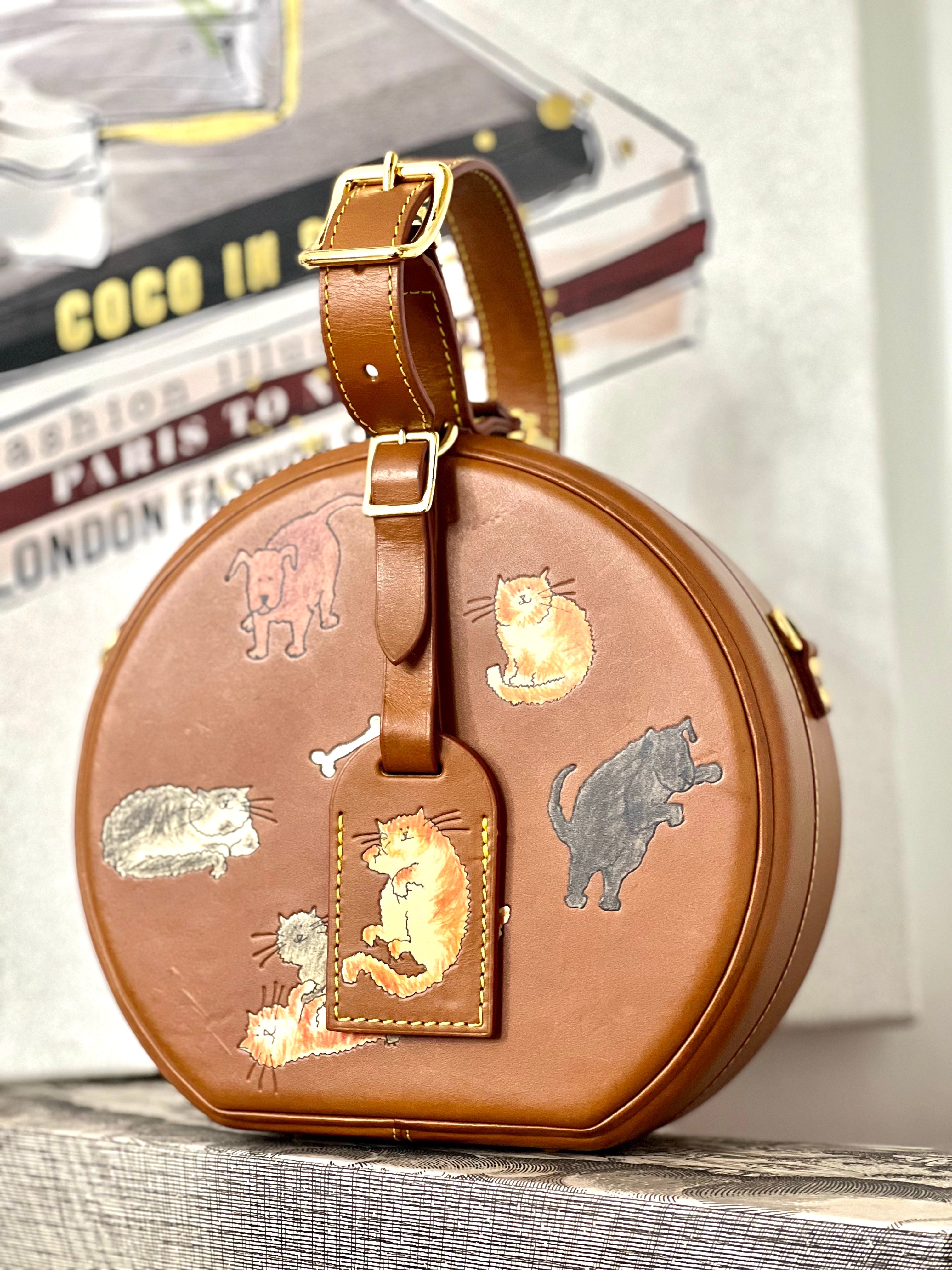 LOUIS VUITTON CALFSKIN CATOGRAM PETITE BOITE CHAPEAU BAG