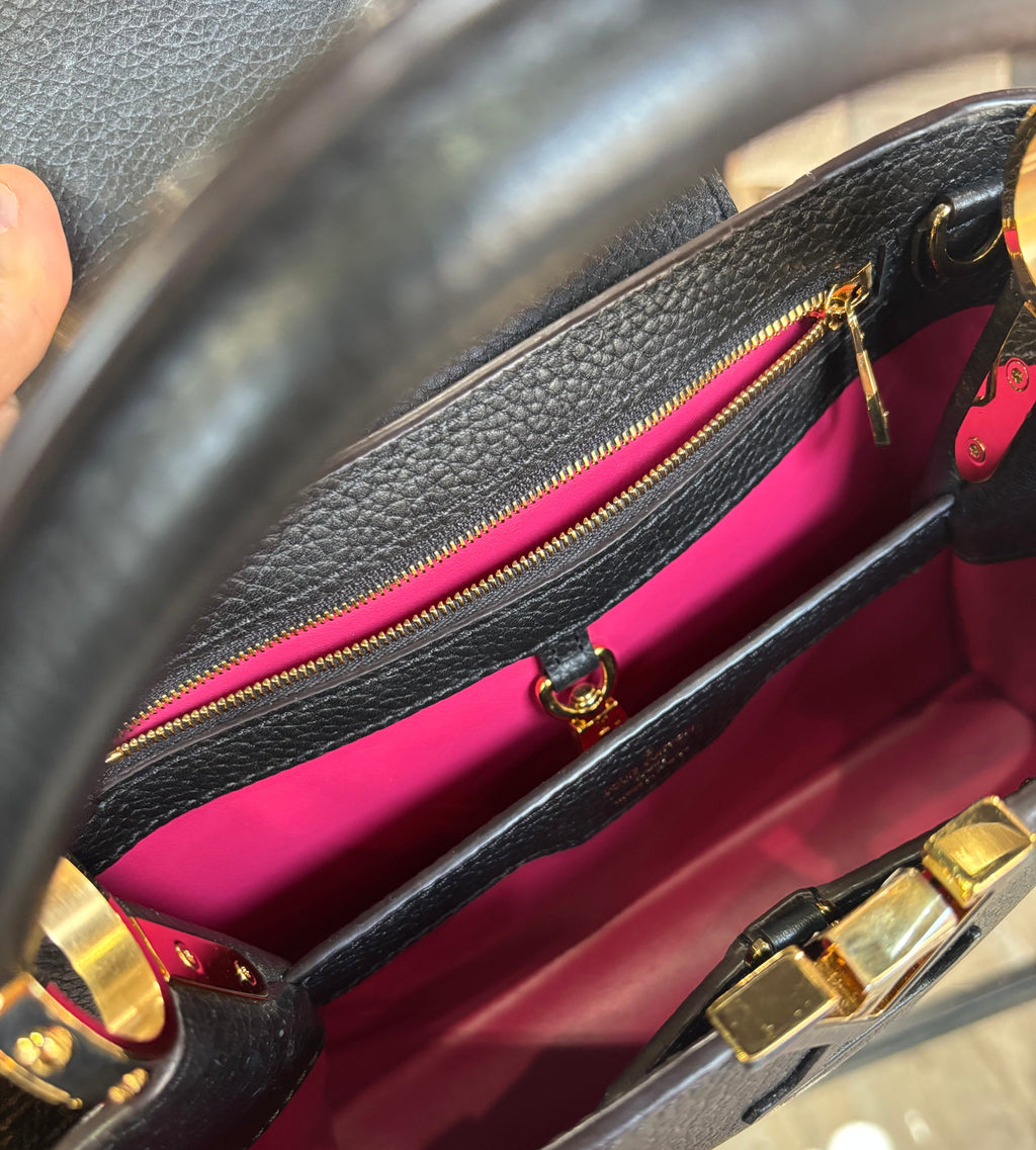 LOUIS VUITTON TAURILLON LEATHER SMALL CAPUCINES BAG