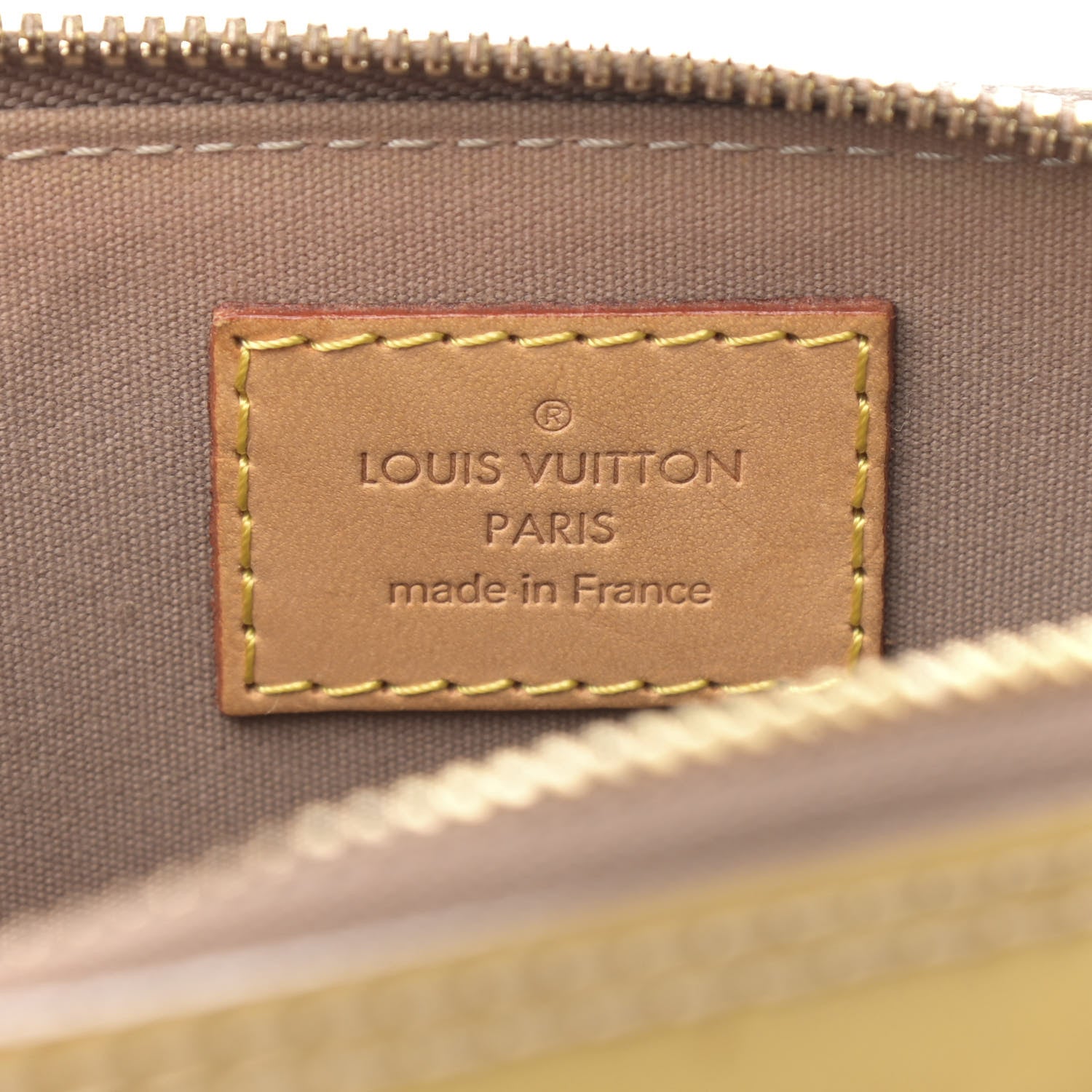 LOUIS VUITTON VERNIS ALMA BB HANDBAG GOLD