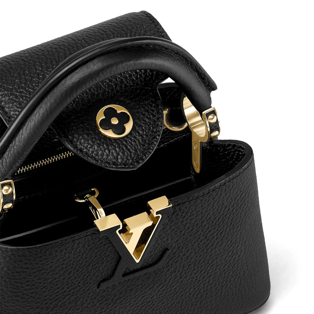LOUIS VUITTON TAURILLON LEATHER MINI CAPUCINES BAG