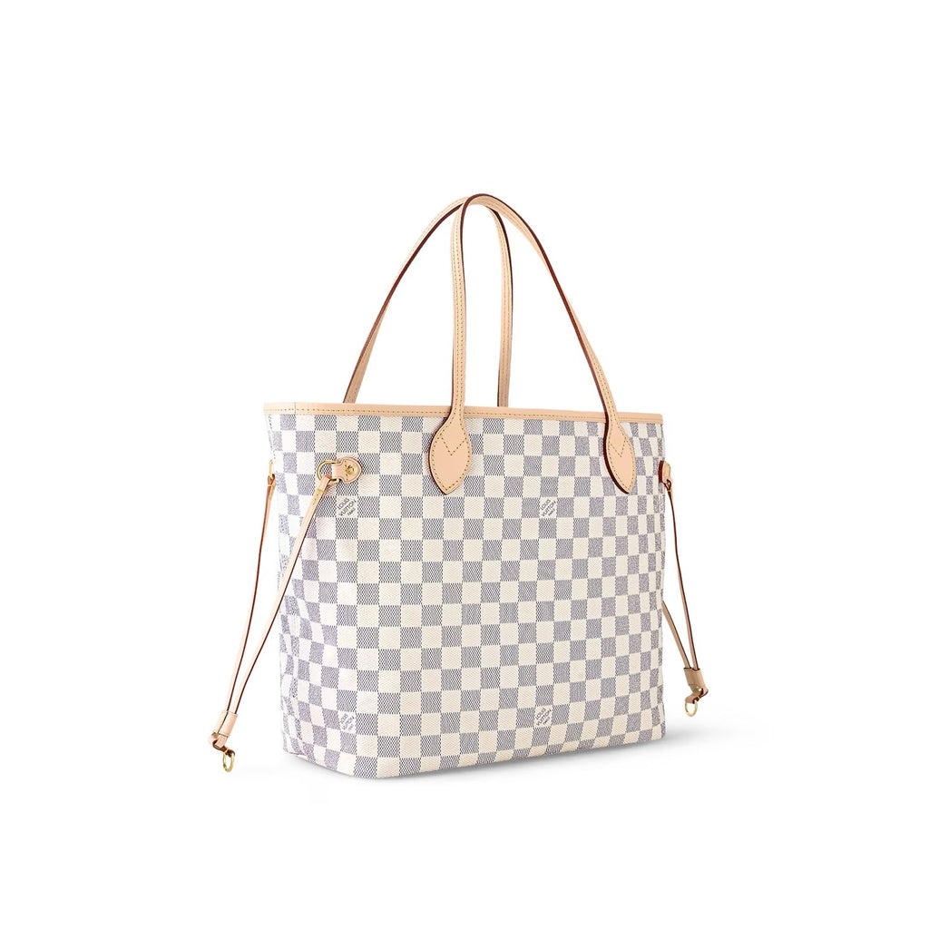 LOUIS VUITTON DAMIER AZUR NEVERFULL MM TOTE ROSE BALLERINE