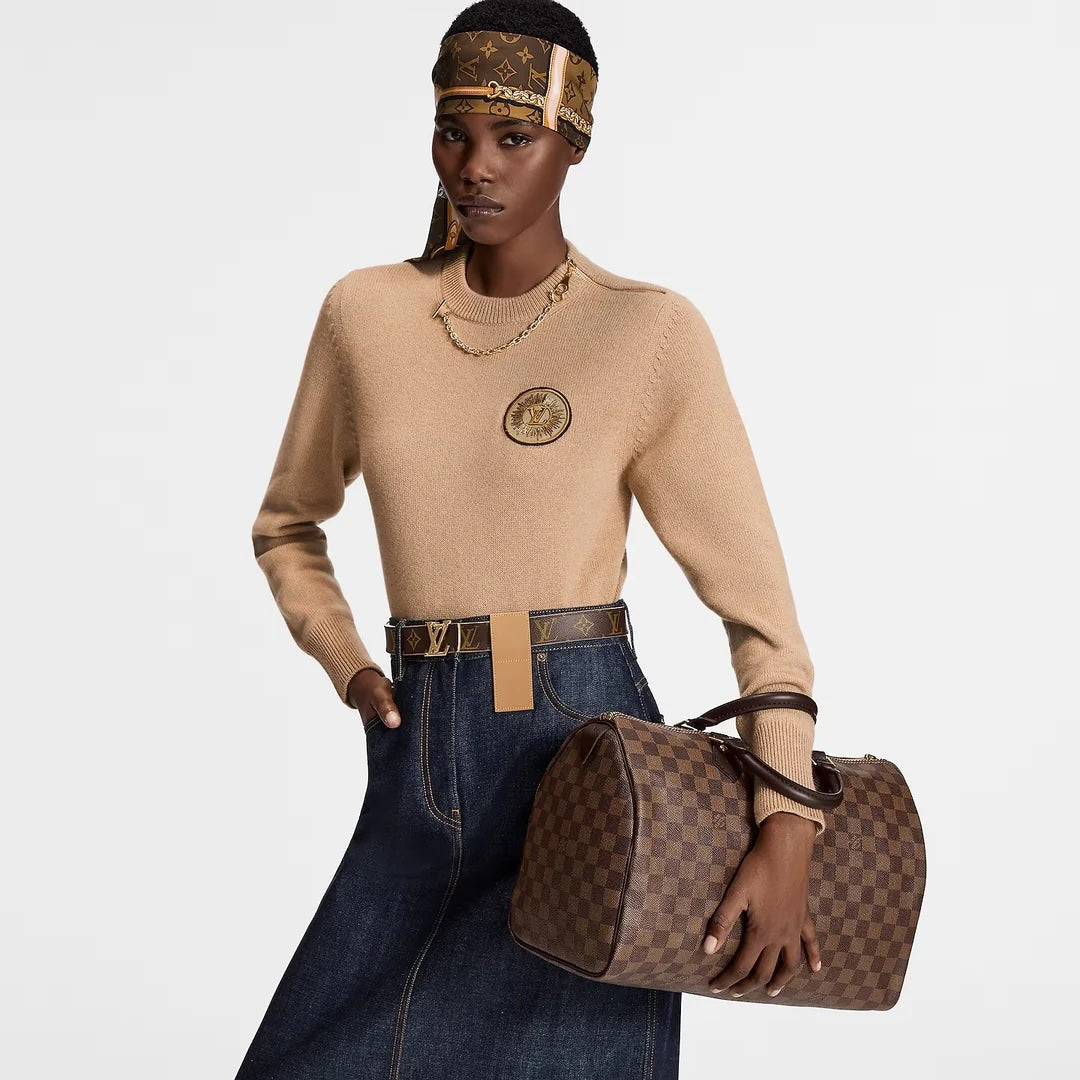 LOUIS VUITTON DAMIER EBENE SPEEDY 35 HANDBAG