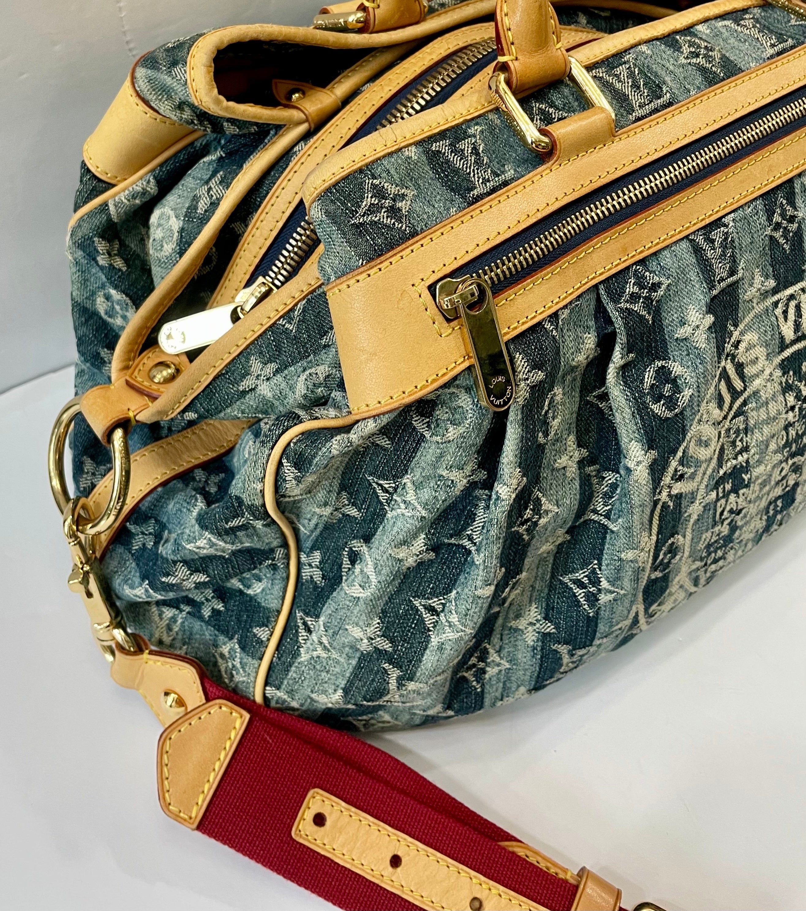 LOUIS VUITTON DENIM MONOGRAM CABAS RAYE GM BAG