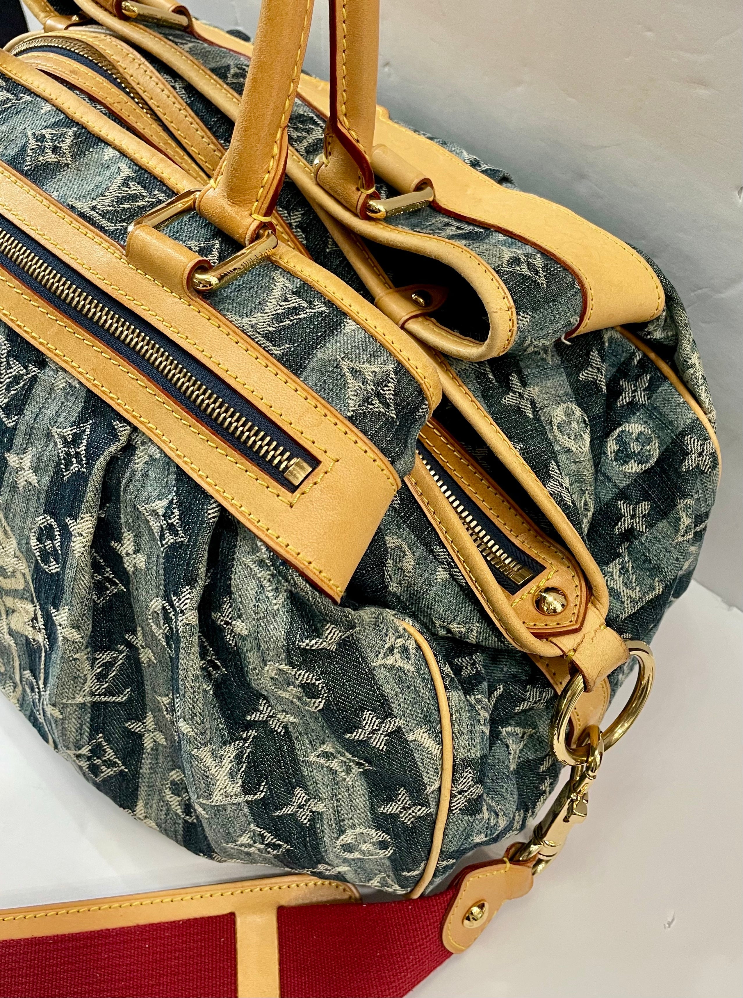 LOUIS VUITTON DENIM MONOGRAM CABAS RAYE GM BAG