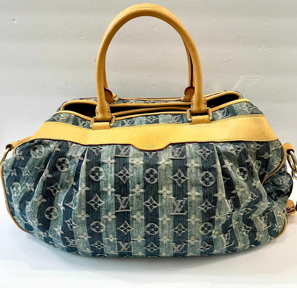LOUIS VUITTON DENIM MONOGRAM CABAS RAYE GM BAG