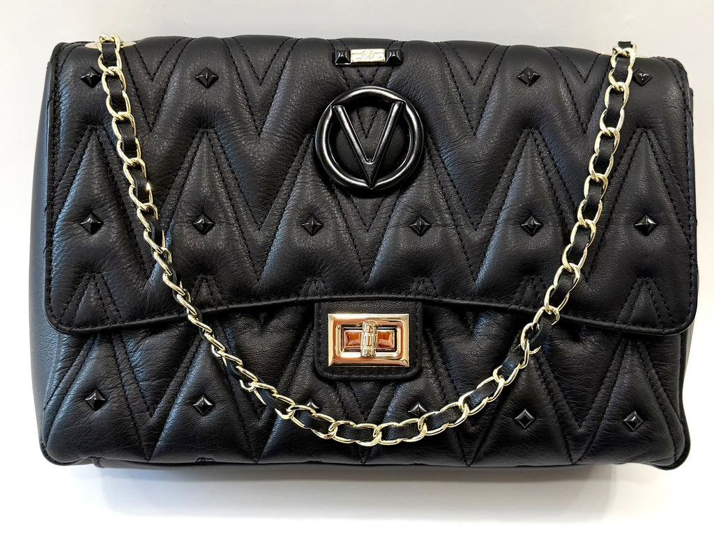 MARIO VALENTINO POSH DIAMOND QUILTED CALFSKIN LEATHER BAG