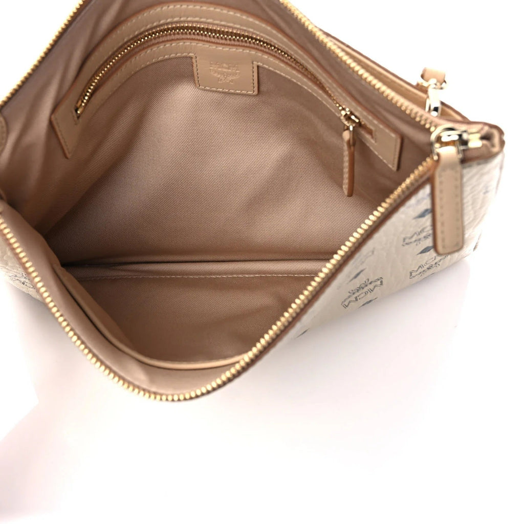 MCM VISETOS MONOGRAM MEDIUM METALLIC LEATHER CROSSBODY BAG