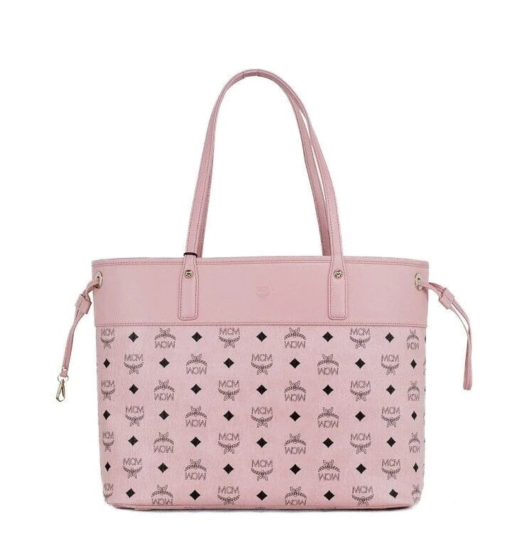 MCM AREN MEDIUM VISETOS LEATHER SHOPPER TOTE BAG
