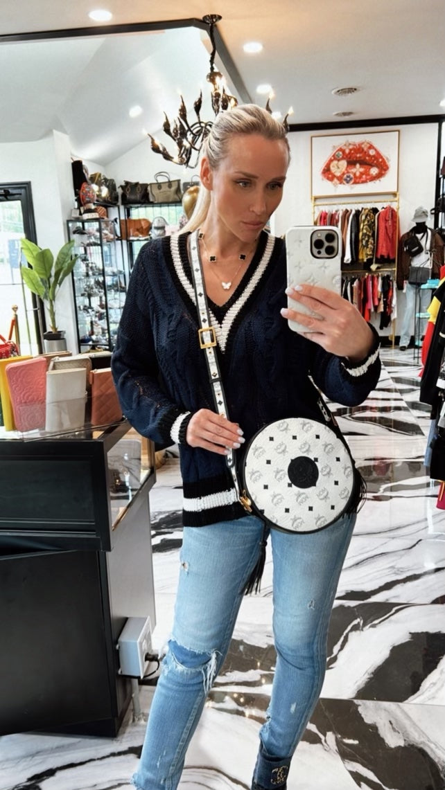 MCM VINTAGE TAMBOURINE TASSEL SHOULDER BAG