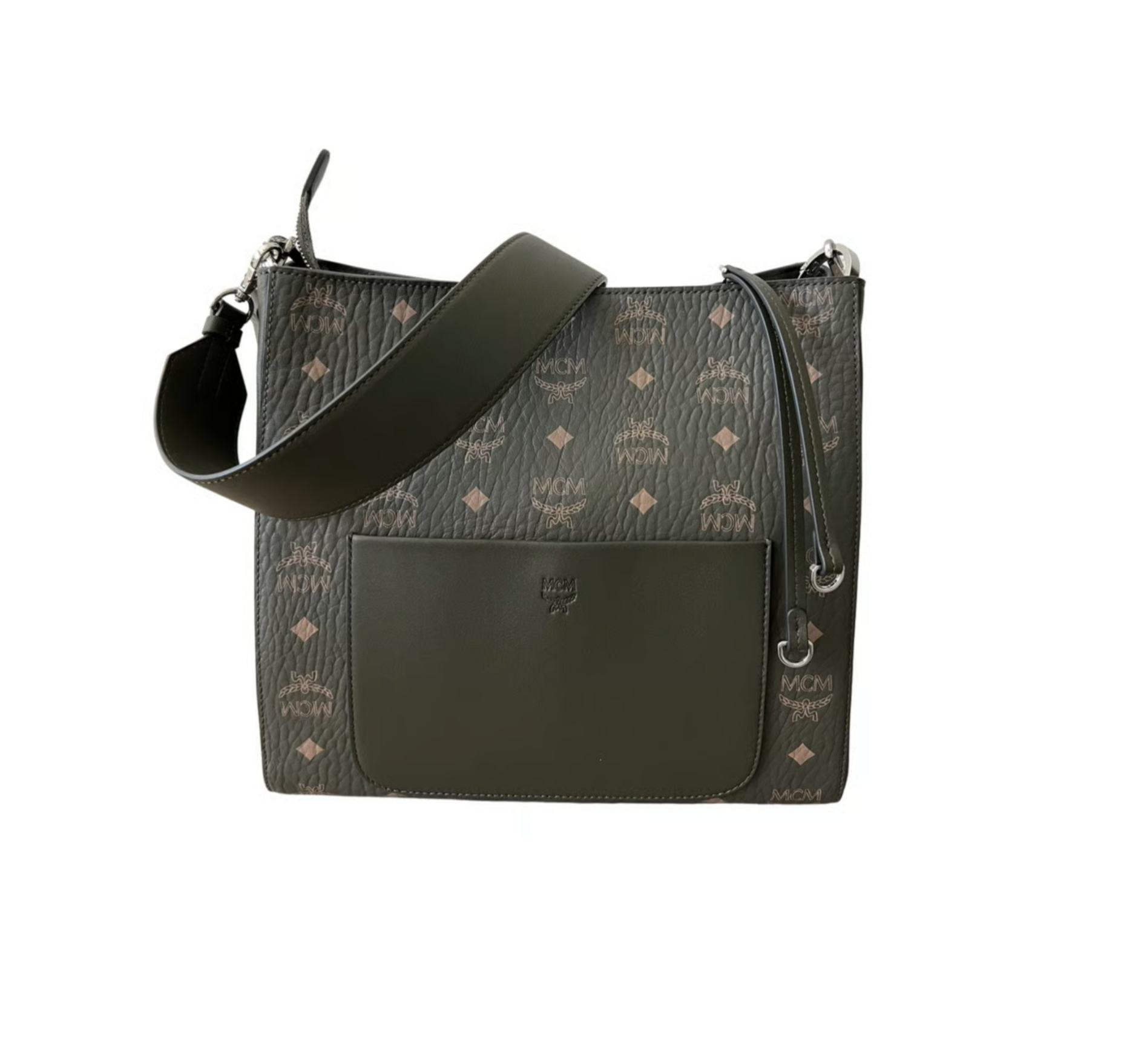 MCM VISETOS MONOGRAM HOBO BAG SEA TURTLE GREEN