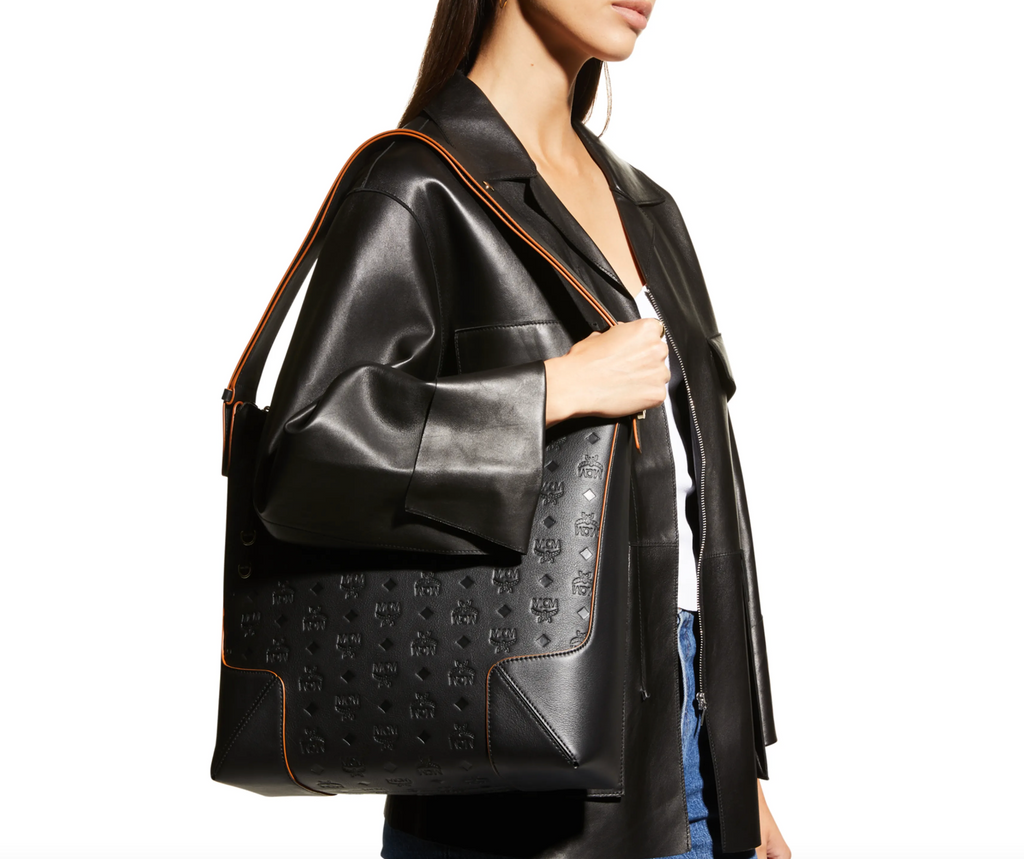 MCM Klara Large Monogram Leather Hobo Bag