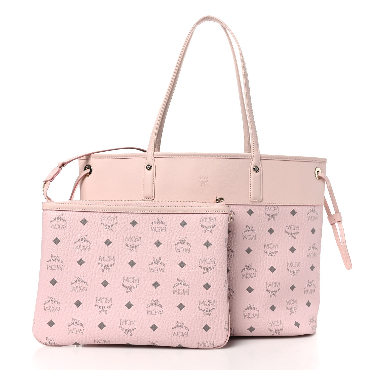 MCM MEDIUM AREN VI LEATHER VISETOS SHOPPER TOTE BAG