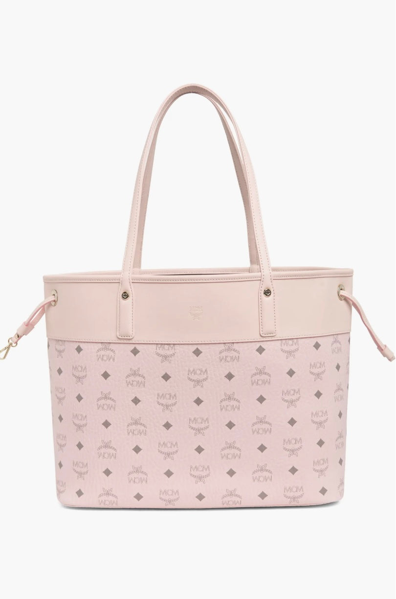 MCM MEDIUM AREN VI LEATHER VISETOS SHOPPER TOTE BAG