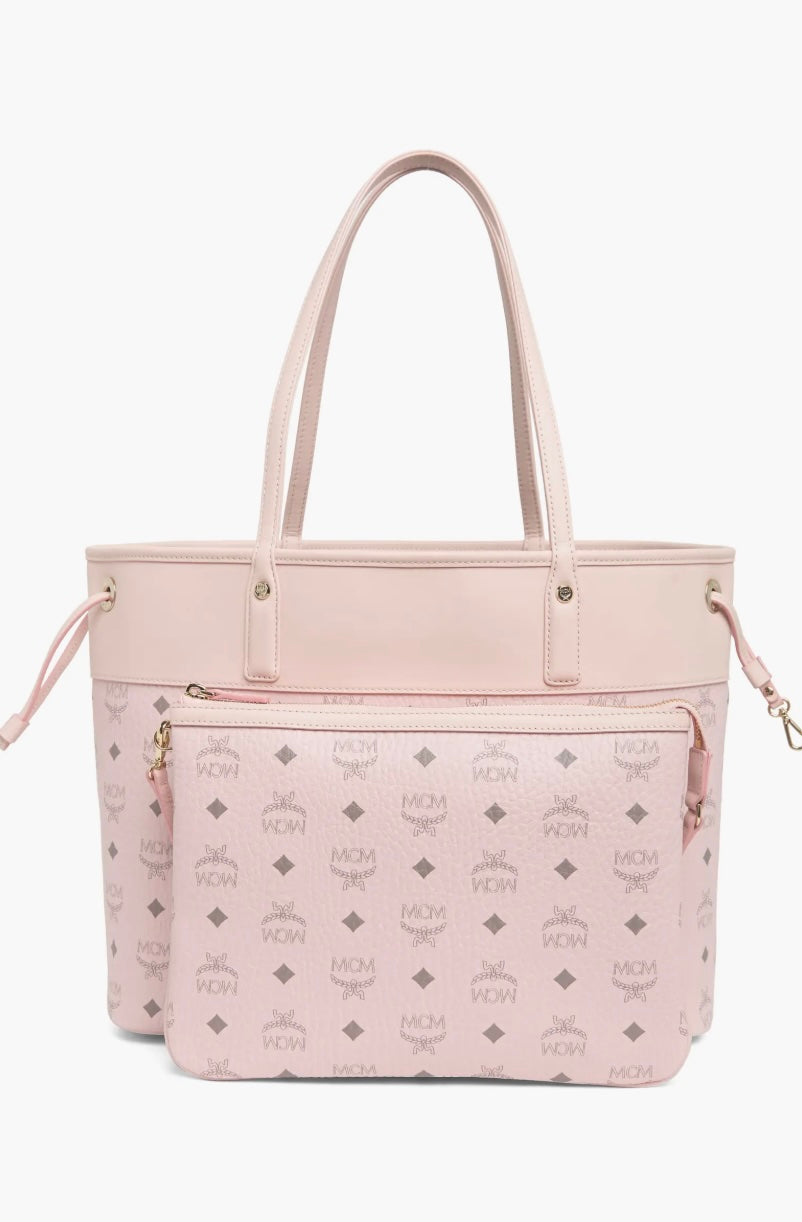 MCM MEDIUM AREN VI LEATHER VISETOS SHOPPER TOTE BAG