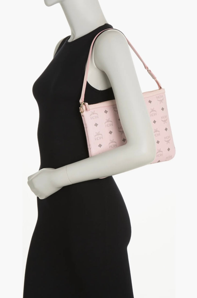 MCM MEDIUM AREN VI LEATHER VISETOS SHOPPER TOTE BAG