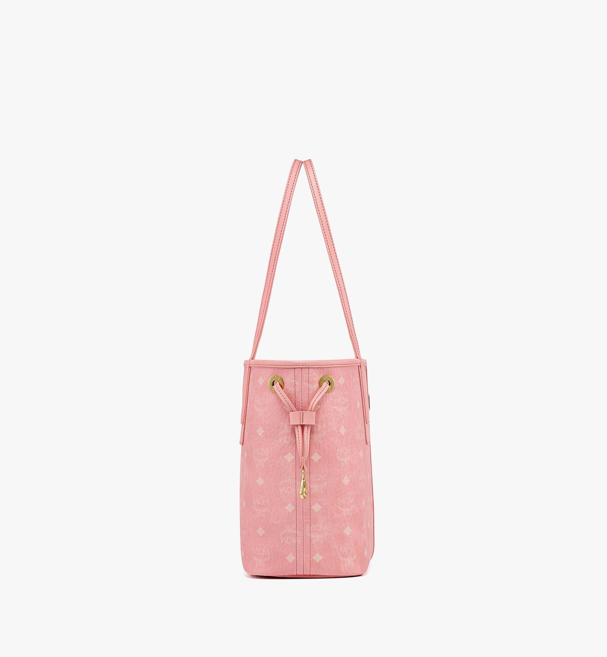 MCM REVERSIBLE LIZ SHOPPER TOTE BAG IN PINK BLOSSOM