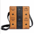MCM LEATHER VISETOS CARD CASE WITH STRAP