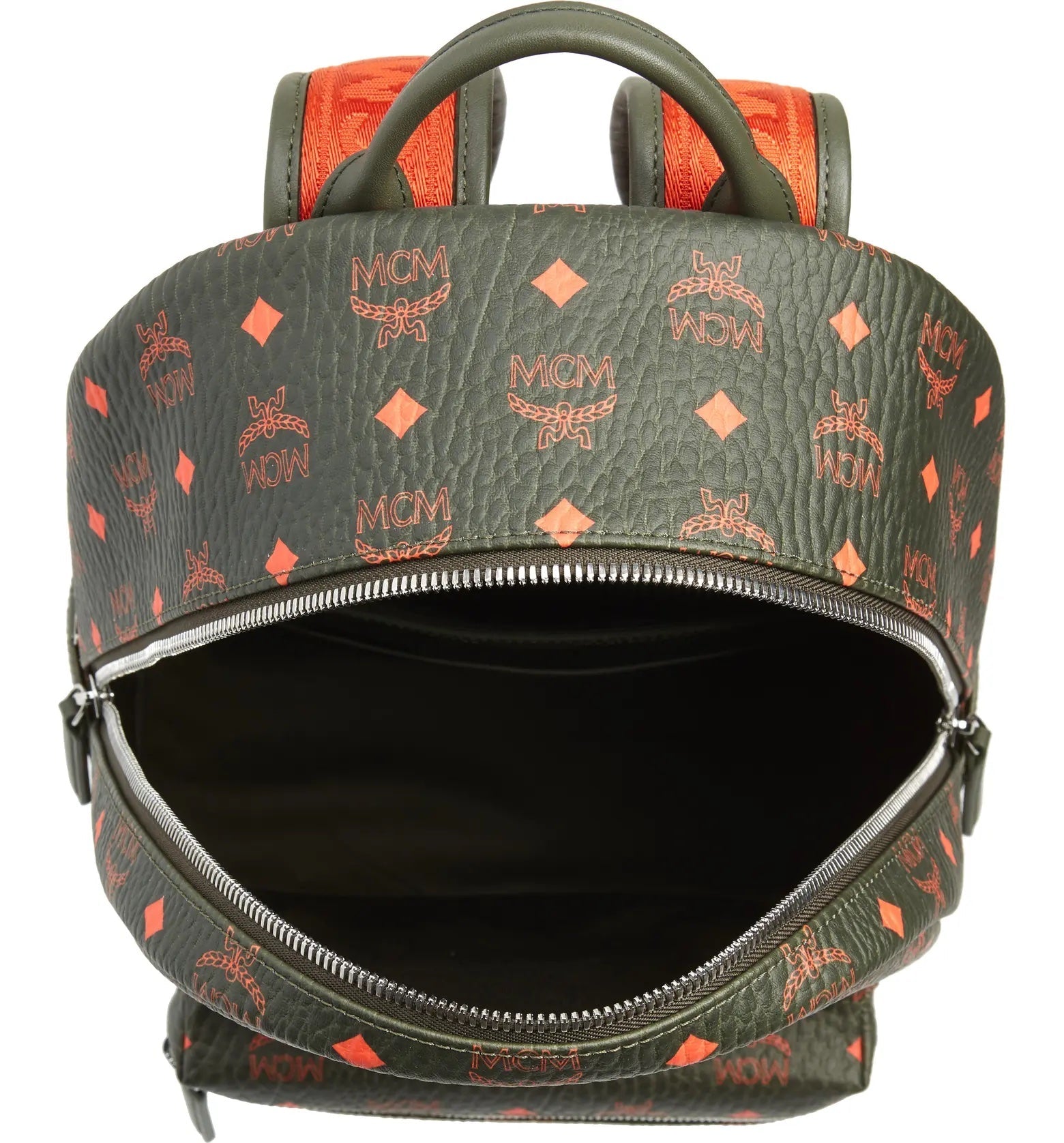MCM STARK MONOGRAM BACKPACK IN WINTER MOSS