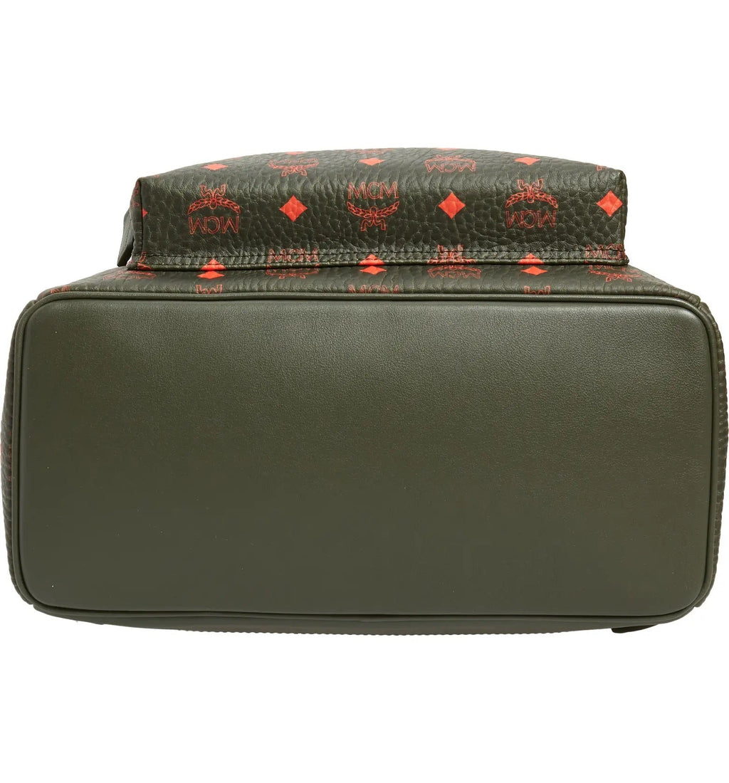 MCM STARK MONOGRAM BACKPACK IN WINTER MOSS