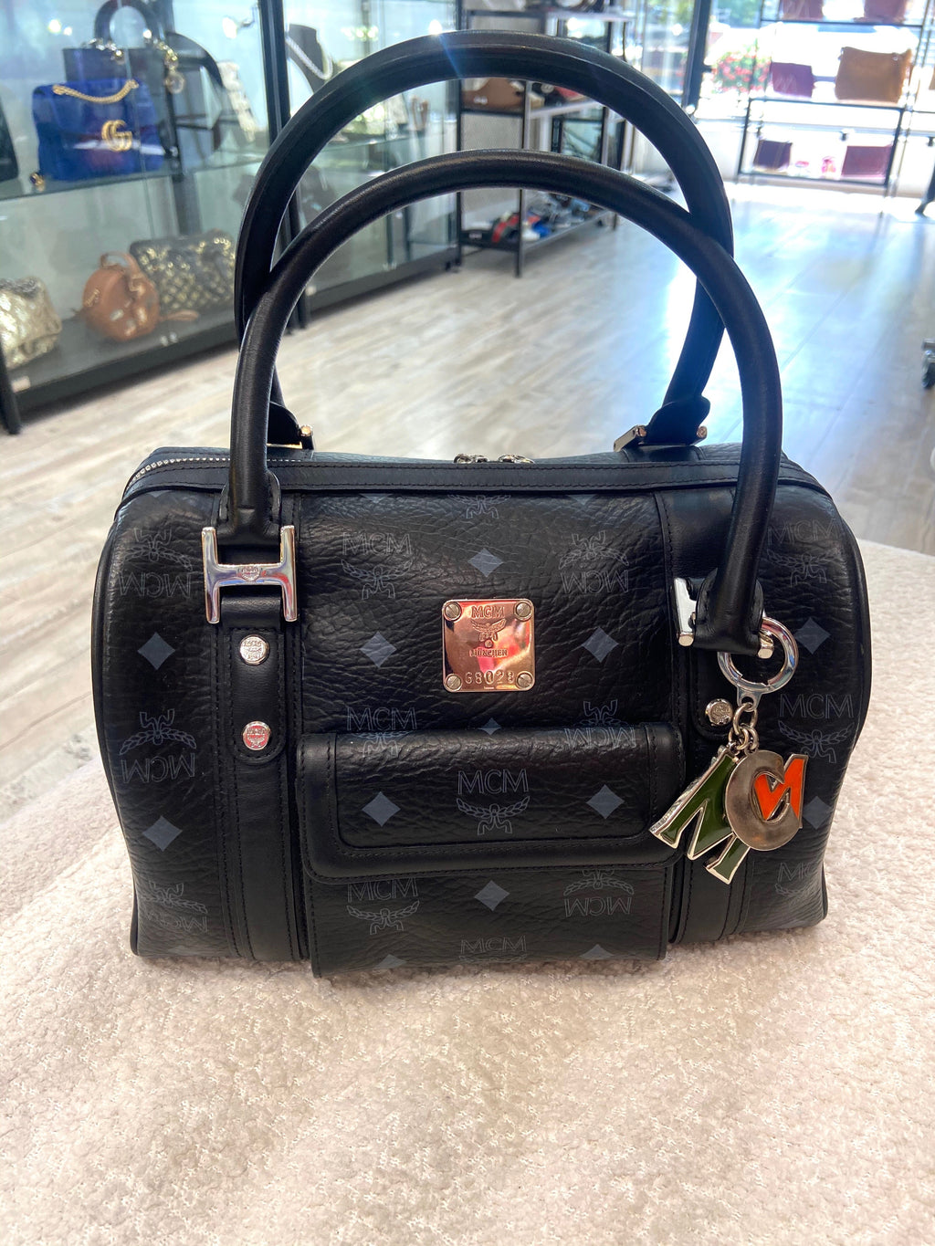 MCM VISETOS SMALL BOSTON BAG
