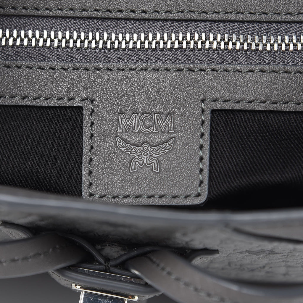 MCM GREY VISETOS SMALL ESSENTIAL BACKPACK