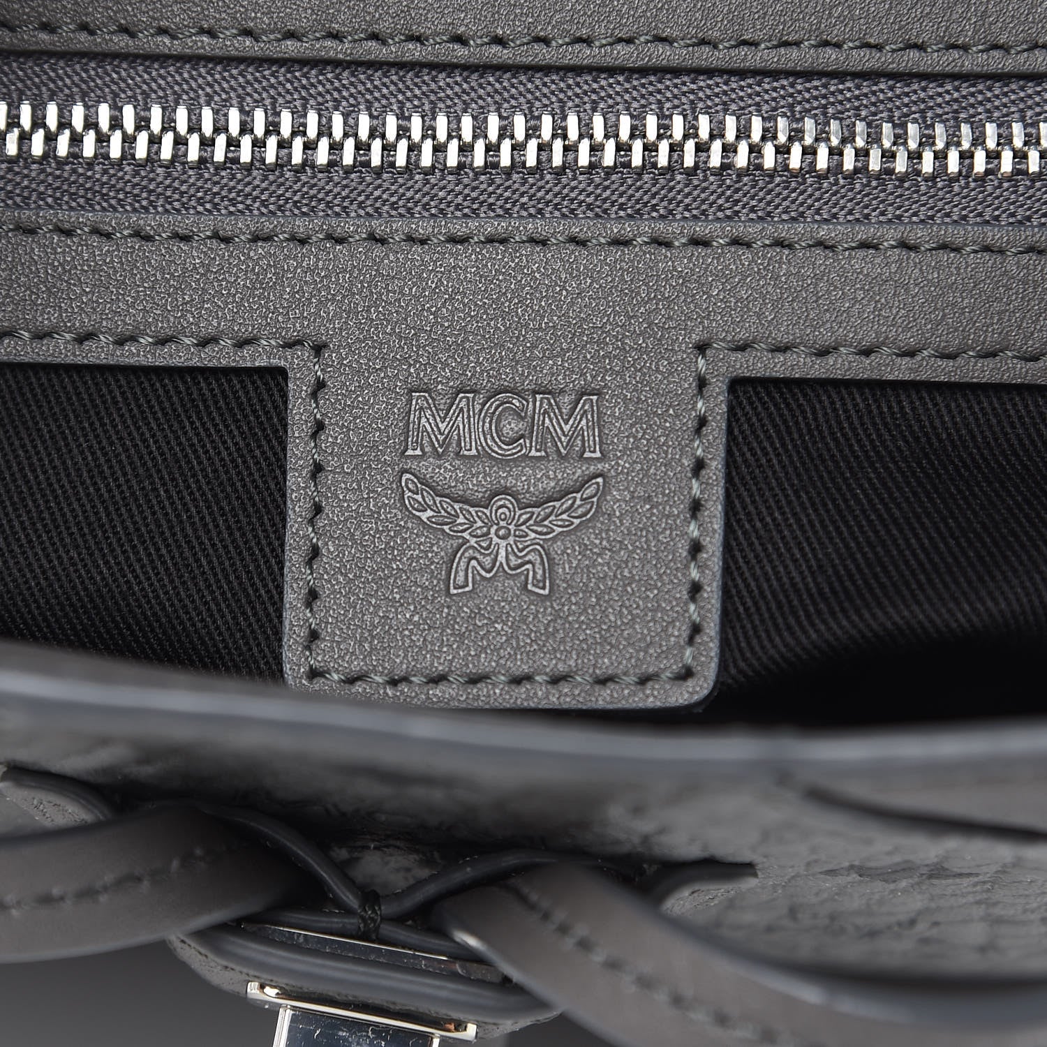 MCM GREY VISETOS SMALL ESSENTIAL BACKPACK