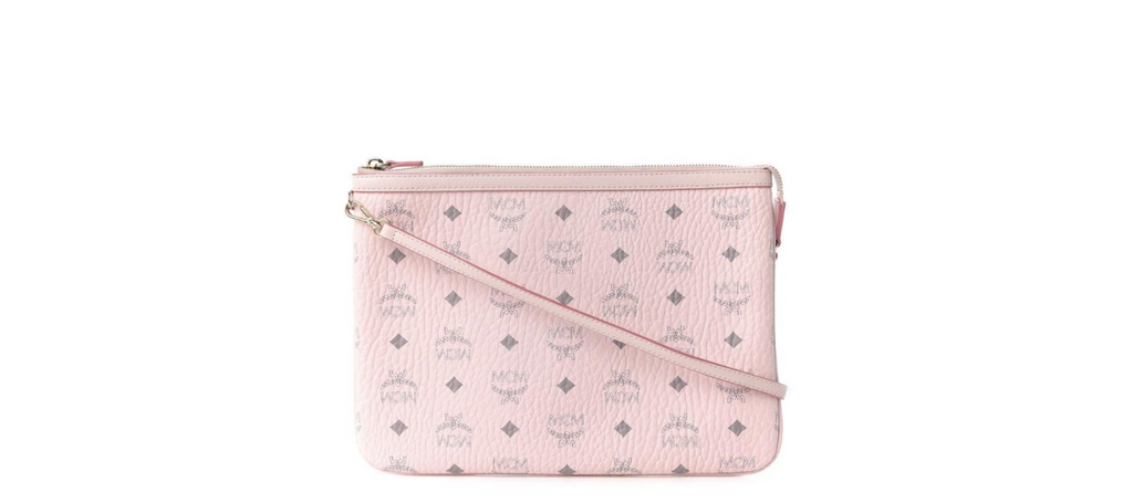 MCM Powder Pink Monogram Visetos Logo Pochette