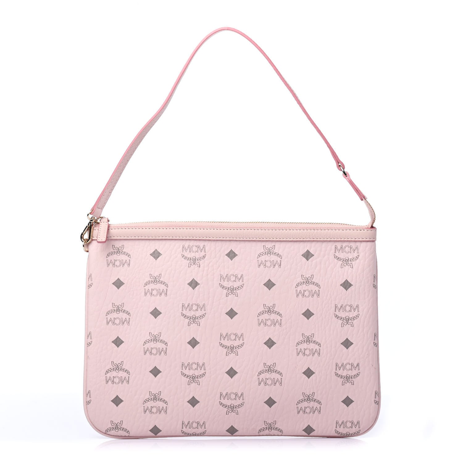 MCM Powder Pink Monogram Visetos Logo Pochette
