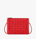 MCM LOGO CROSSBODY POUCH/ CLUTCH VISETOS CANDY RED
