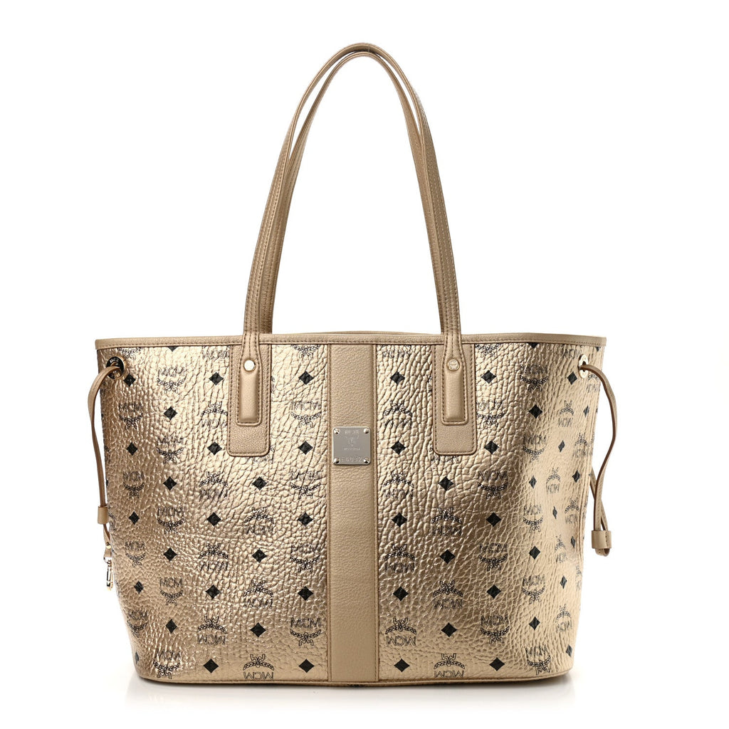 MCM METALLIC VISETOS MEDIUM LIZ REVERSIBLE TOTE
