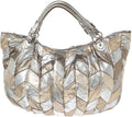 MIU MIU METALLIC LEATHER HARLEQUIN TOTE BAG