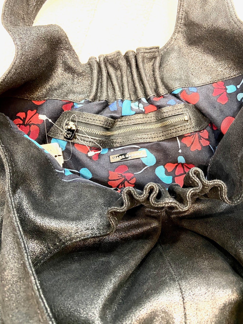 MARC JACOBS VIDA NUBUCK LEATHER HOBO BAG