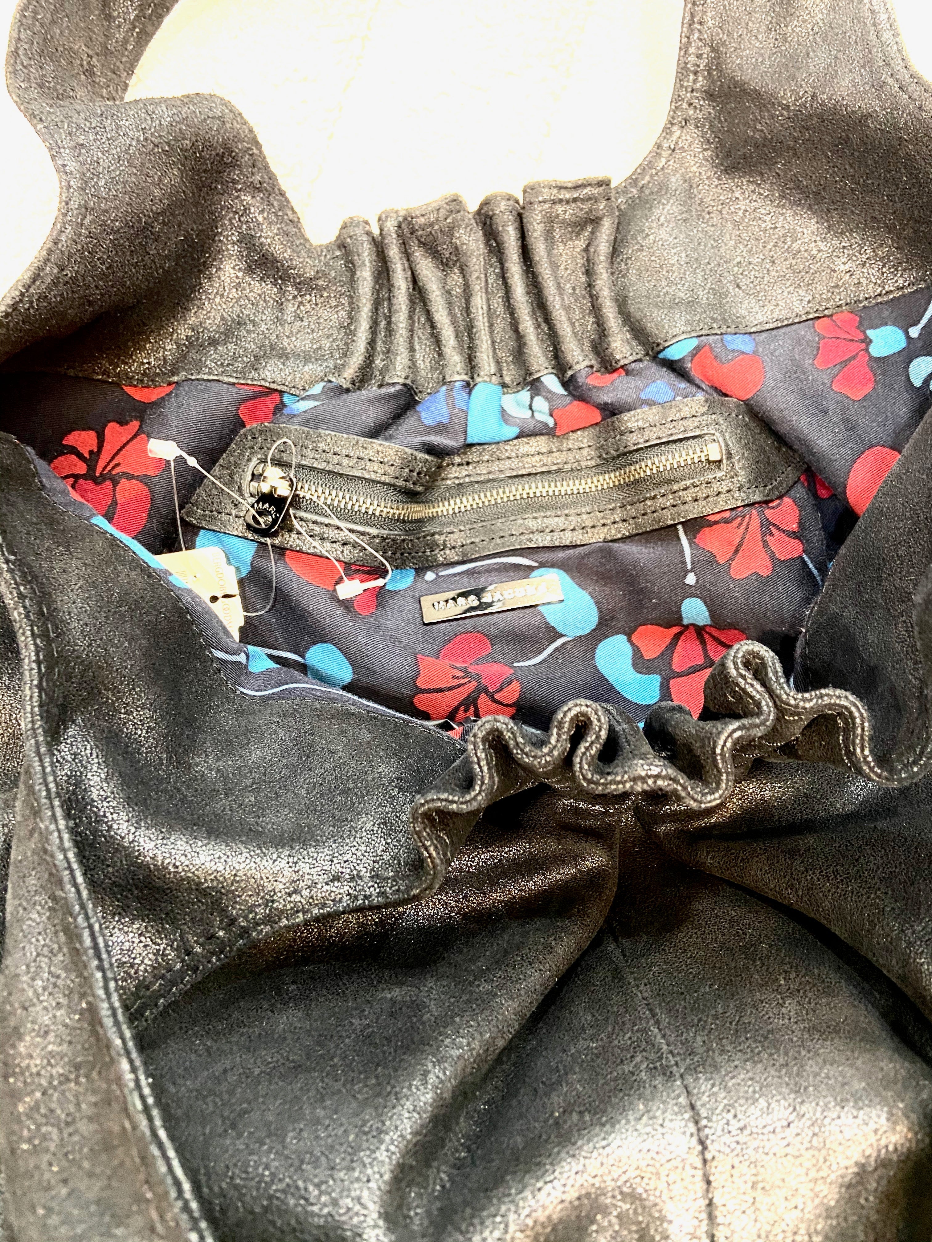 MARC JACOBS VIDA NUBUCK LEATHER HOBO BAG