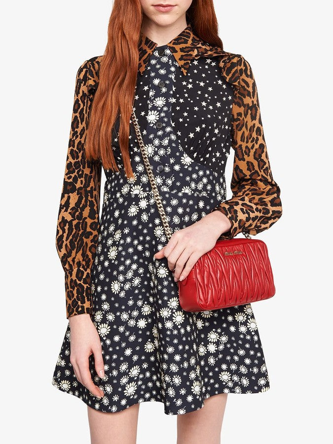 MIU MIU MATELASSÉ NAPPA LEATHER CAMERA CHAIN BAG