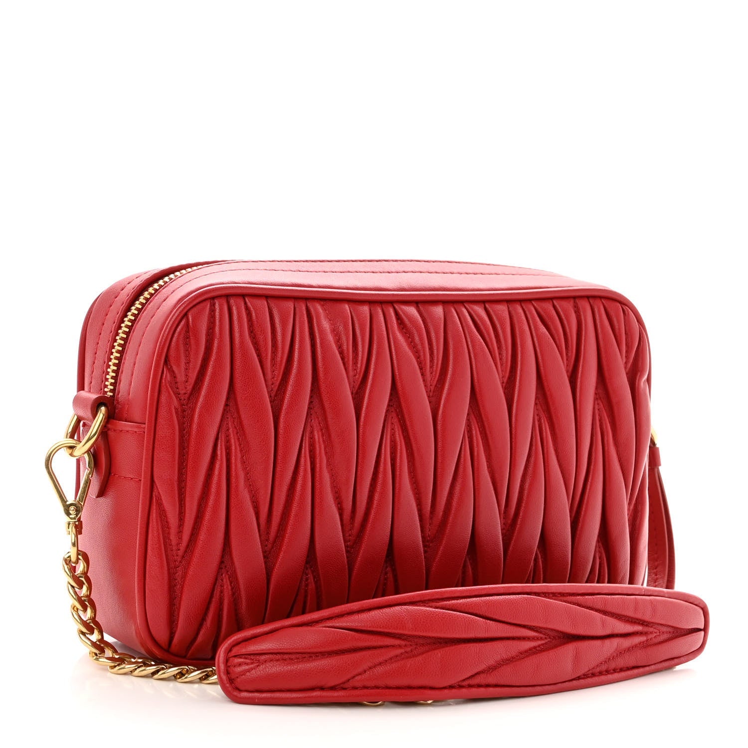 MIU MIU MATELASSÉ NAPPA LEATHER CAMERA CHAIN BAG