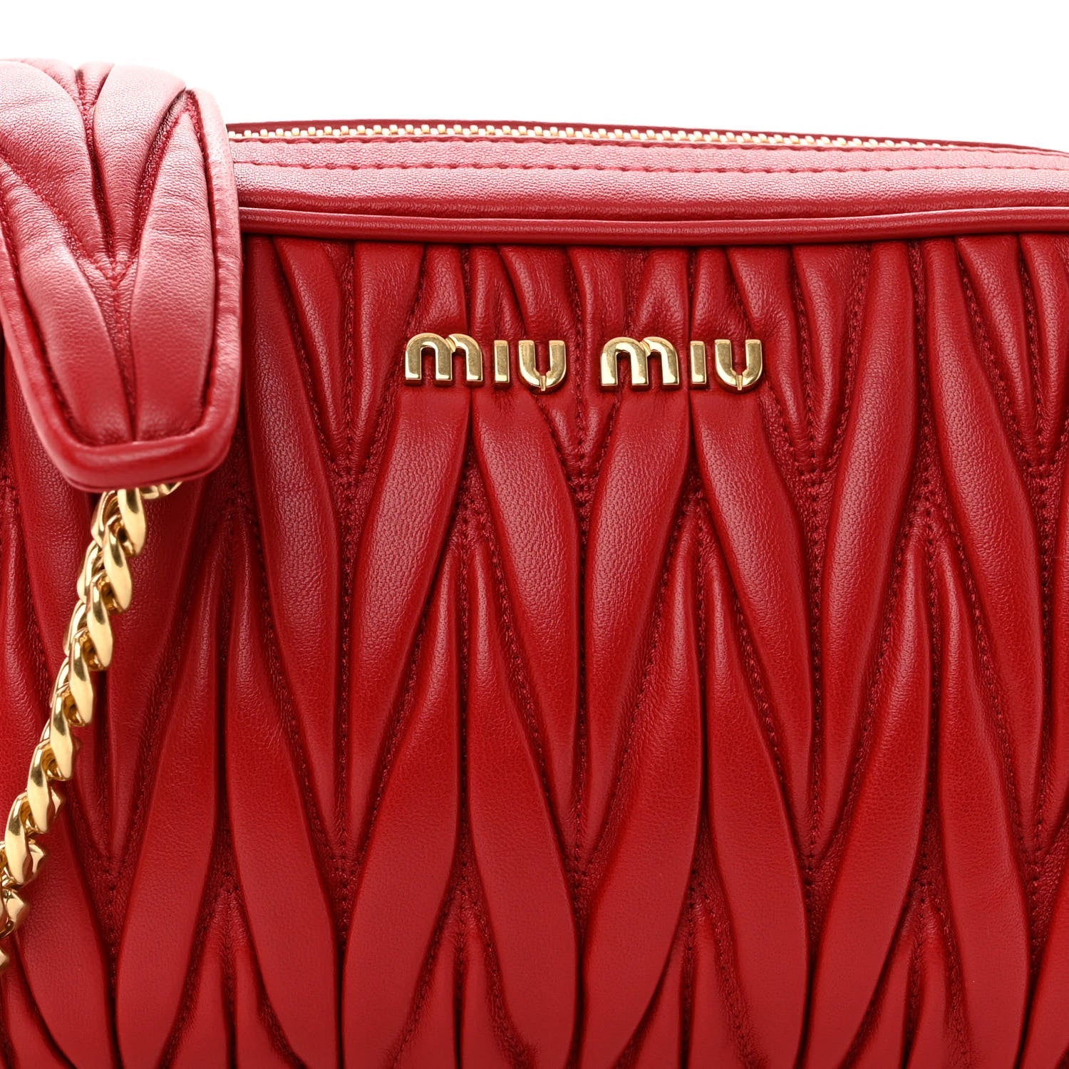 MIU MIU MATELASSÉ NAPPA LEATHER CAMERA CHAIN BAG