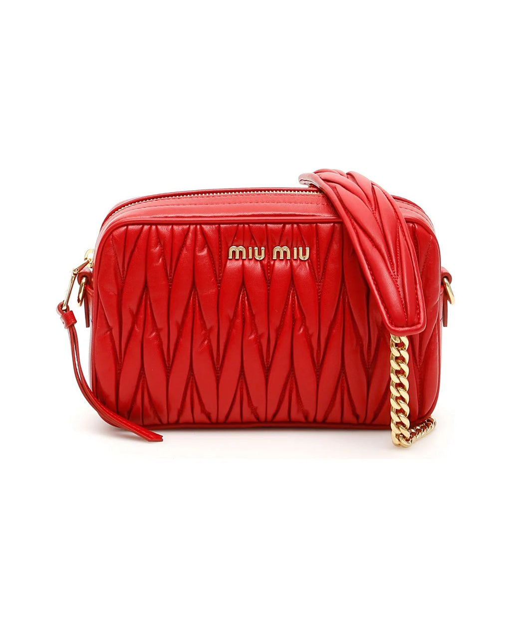 MIU MIU MATELASSÉ NAPPA LEATHER CAMERA CHAIN BAG